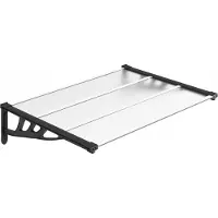 vidaXL Deurluifel 122x90 cm polycarbonaat zwart en transparant