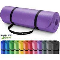 Tresko Yoga mat lila, 190x100x1,5 cm dik, fitnessmat, pilates, aerobics