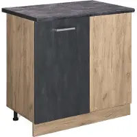 Vicco R-Line Hoekkast – 86 cm, WB Antraciet Zwart beton