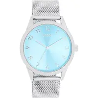 Oozoo Zilverkleurige horloge met zilverkleurige metalen mesh armband - C11321