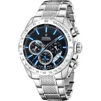 Festina Chronograaf Timeless Chronograph Horloge, quartzhorloge, herenhorloge, stopwatchfunctie, stalen armband