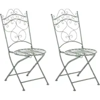 CLP Indra Set van 2 Klapstoelen - Vouwstoel - Buiten - antiek/wit