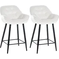 CLP Gibson 76 Set van 2 barkrukken - Met armleuning - Met rugleuning - Fluweel - Velvet - purper