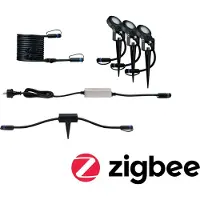Paulmann Plug & Shine Set Smart Home Zigbee 3.0 LED-tuinspots Sting IP67 3000K 3x6W 75VA Antraciet