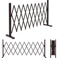 Mendler Aluminium afzethek -K56, schaarhek veiligheidshek, uittrekbaar, 103x36-265x31cm, bruin