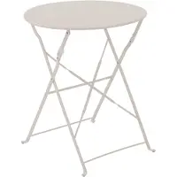 Oviala - Licht beige stalen klaptafel - Annecy
