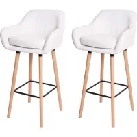 Mendler Set van 2 barkrukken Malmö T381, barkruk/barstoel kunstleer, wit