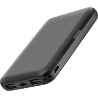 Altadif Externe oplader 5000 mAh 2 USB-poorten en Micro-USB Fast Charge-poort, Zwart