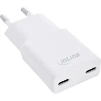 InLine USB lader | 2x USB-C PD | GaN | 30W | wit
