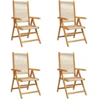 vidaXL Tuinstoelen 4 st verstelbaar massief acaciahout beige