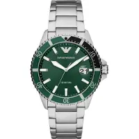 Emporio Armani Analoog horloge donkergroen / zilver