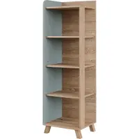 Vicco Karen Halfhoge kast – 40 x 128 cm met 4 compartimenten Sonoma/blauw