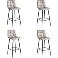 TEXTILOMANIE ARCETO kruk - donkerbeige fluweel / zwarte poten x 4