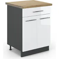 Vicco Fame-Line Keukenonderkast – 60 cm met lade, WB Eik Wit Hoogglans
