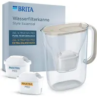 Brita Style Essential, zandkleurig, inclusief 1 filterpatroon "All-in-1" en 1 extra filterpatroon voor kalkreductie