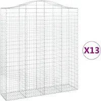 vidaXL Schanskorven 13 st gewelfd 200x50x220/240 cm ijzer
