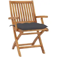vidaXL Tuinstoelen 2 st met antracietkleurige kussens massief teakhout