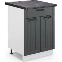 Vicco Fame-Line Keukenonderkast – 60 cm met lade, WB Antraciet Antraciet landhuis