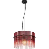 Globo Zwarte hanglamp Gorley met rood glas Ø 40cm