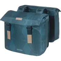Basil Elegance - Dubbele Fietstas - 40-49 Liter - Waterafstotend materiaal - Gerecycled PET polyester - Estate blauw