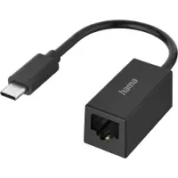 Hama Netwerk-adapter USB-C-stekker - LAN/Ethernet-aansluiting Gigabit-ethernet