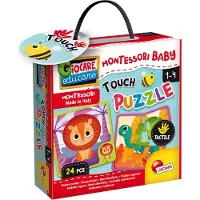 Lisciani Montessori sensorische puzzel voor baby's, 4 stukken, dieren, geschikt vanaf 1 jaar