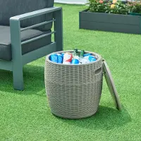 Casa.pro Tuinbox Avetrana koelbox rond 44xØ40 cm lichtbruin