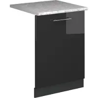 Vicco Fame-Line Vaatwasserfrontpaneel – 60 cm, WB Marmer Antraciet Hoogglans