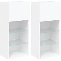 vidaXL Tv-meubels met LED-verlichting 2 st 40,5x30x90 cm wit