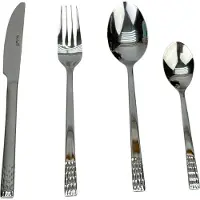 Sola Bestek Set Montana - 24 Delig Bestekset 6 Persoons - Modern - Vaatwasser bestendig - Zilverwit Premium Edelstaal 18/10 RVS - Zilver