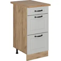 Vicco Keukenonderkast R-Line Wit Landhuis 40 cm met laden, WB Eik, Model 53920