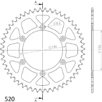 Supersprox Aluminium 50d Ral808x50blu Achtertandwiel