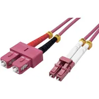 Value F.O. kabel 50/125µm OM4, LC/SC, violet, 0,5 m