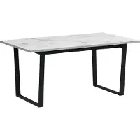 Ebuy24 Amble eetkamertafel 90x160cm wit marmerprint.