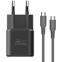 Swissten GaN 35W Oplader met USB-C Kabel – 1.2m – USB-C naar C - Reis adapter - Geschikt voor Apple & Samsung - Power Delivery Charger