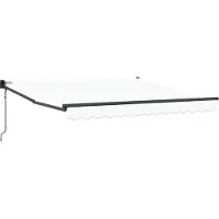 vidaXL Uitschuifbare luifel Wit 350 x 250 cm Polyester en Metaal