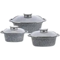 Klausberg PANNENSET MARMER KB-7534, Pan + steelpan, Grijs