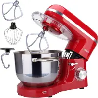 Arebos Keukenmachine - 1500W - Keukenrobot - 6L - Keukenmixer - Foodprocessor - Roestvrij Stalen Mengkom - 6 Snelheden - Rood