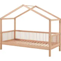 Vipack Huisbed Forrest | 90x200 Cm | Massief Beukenhout - - Huisbed - Bruin - Hout Eenpersoons Normaal Bed