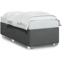 vidaXL Bedframe zonder matras 80x200 cm stof donkergrijs