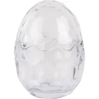 Clayre & Eef glazen eierhouder, doorsnede 9 cm, hoogte 12 cm, transparant glas