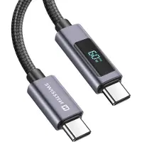 Swissten Oplaadkabel met LCD-display, USB-C / USB-C, 1,5 meter, 60W PD