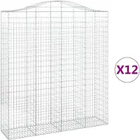 vidaXL Schanskorven 12 st gewelfd 200x50x220/240 cm ijzer