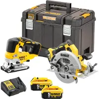 DeWalt DCK2012P2T 18V Li-ion Accu Cirkelzaag (DCS570) & Decoupeerzaag (DCS334) Combiset (2x 5.0Ah Accu) In TSTAK