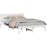 vidaXL Bedframe Wit 150 x 200 cm Massief grenenhout