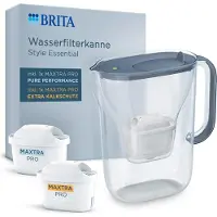 Brita Waterfilterkan Style Essential Cool - 2,4L - Wit - incl. 1x MAXTRA PRO Pure Performance Waterfilterpatronen - past in de koelkast, met Smart LED Light & klapdeksel