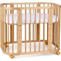 Waldin Multifunctioneel 5 in 1 Babybed / peuterbed incl. matras - Naturel