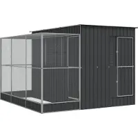 vidaXL Volière met verlengstuk zilver 290x303x216 cm staal