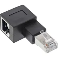 InLine STP CAT6a 10 Gigabit RJ45 haakse adapter - haaks naar links / zwart