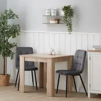 Homestyle4u Eethoeken - 80x80 cm - met 2 stoelen - Eettafel - Grijs Keukentafel